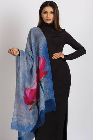 Lotus Blossom Fine Wool Shawl