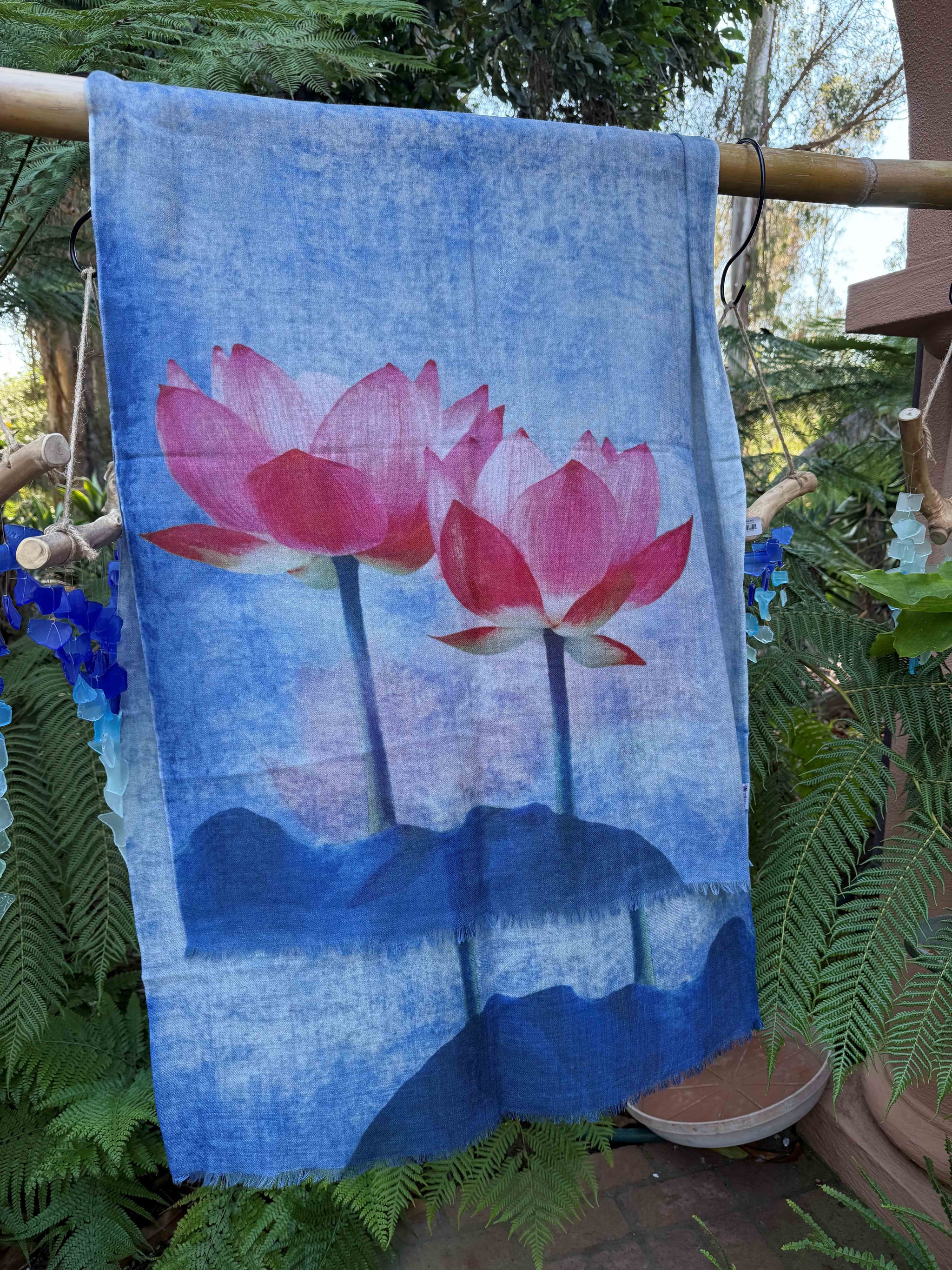 Lotus Blossom Fine Wool Shawl