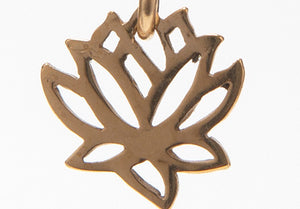 Tiny Gold Vermeil or Silver Lotus Necklace