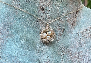 Bird Nest Necklace In Gold