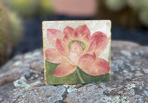 Lotus Flower Marble Coaster